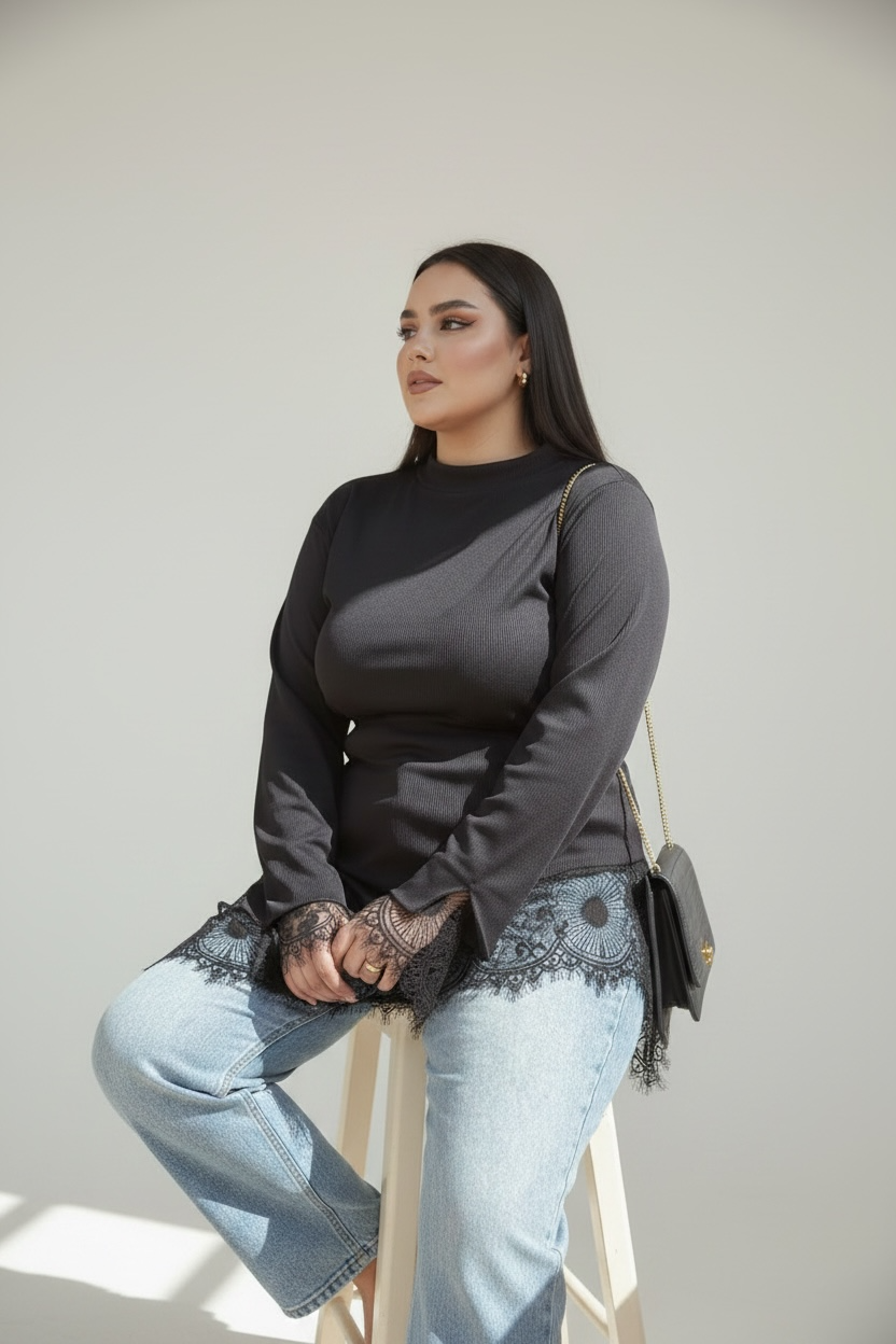 Black lace top