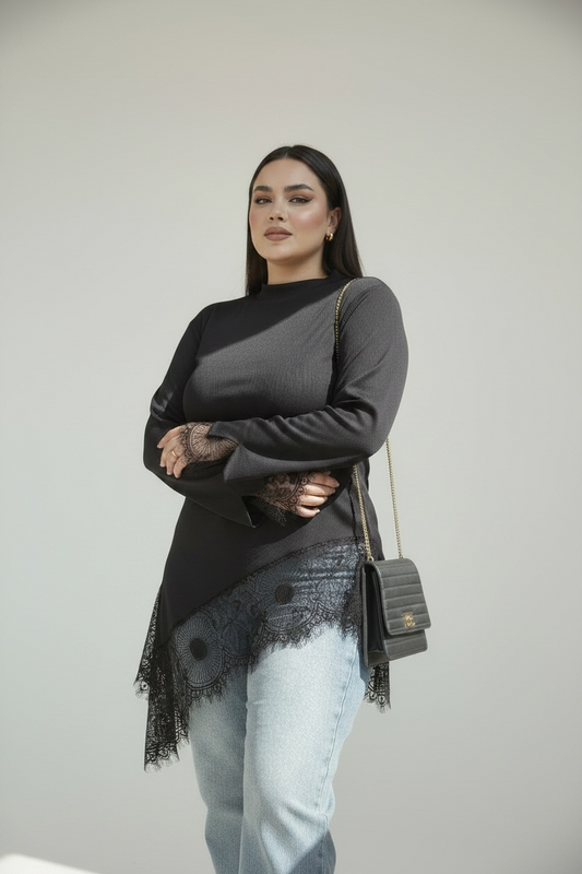Black lace top