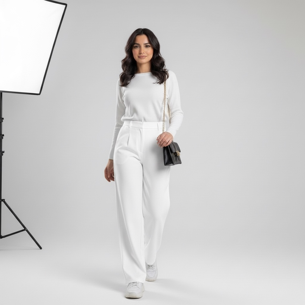 White formal pants
