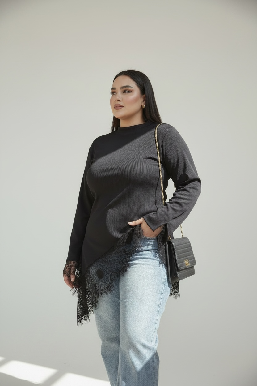 Black lace top